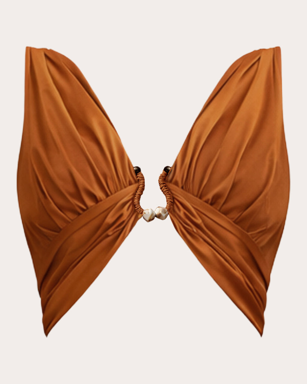 Gia Gathered Cotton U-Ring Crop Top