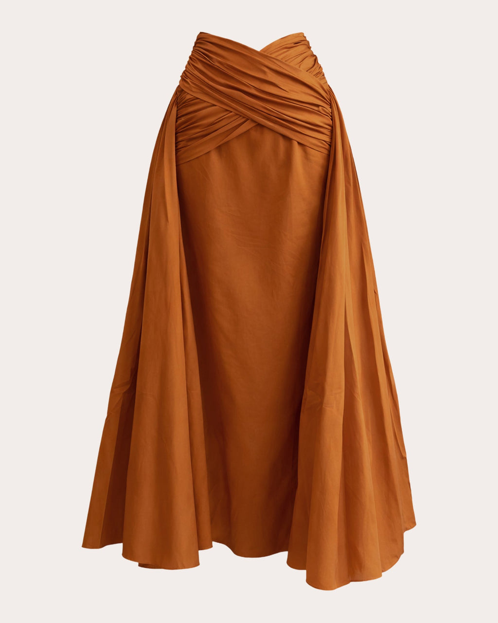 Gia Gathered Cotton Crossover Maxi Skirt
