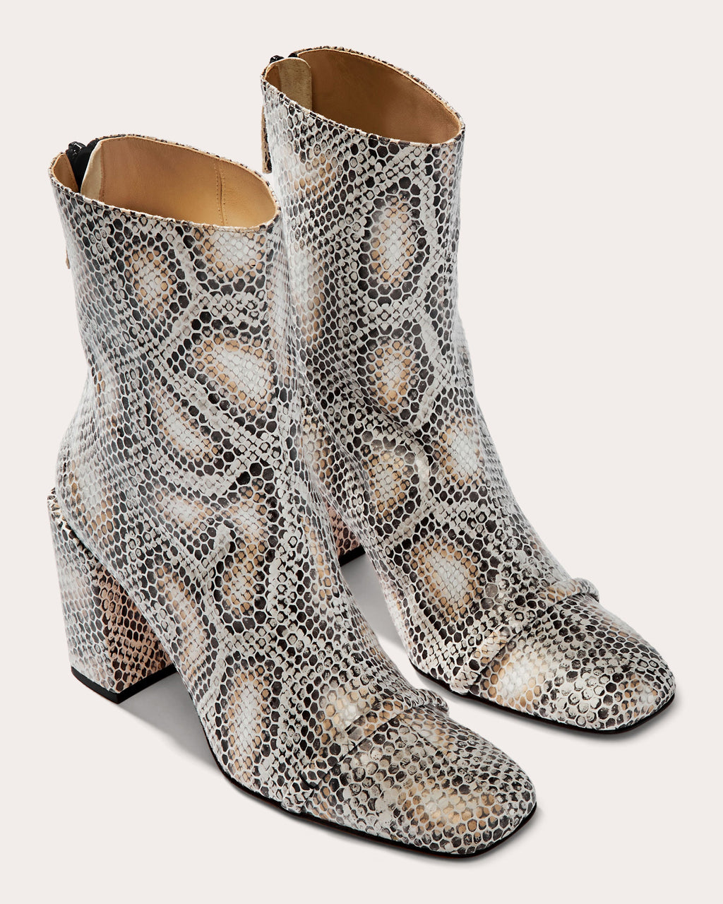 Gigi Snake-Embossed Leather Ankle Boot