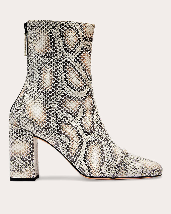 Gigi Snake-Embossed Leather Ankle Boot