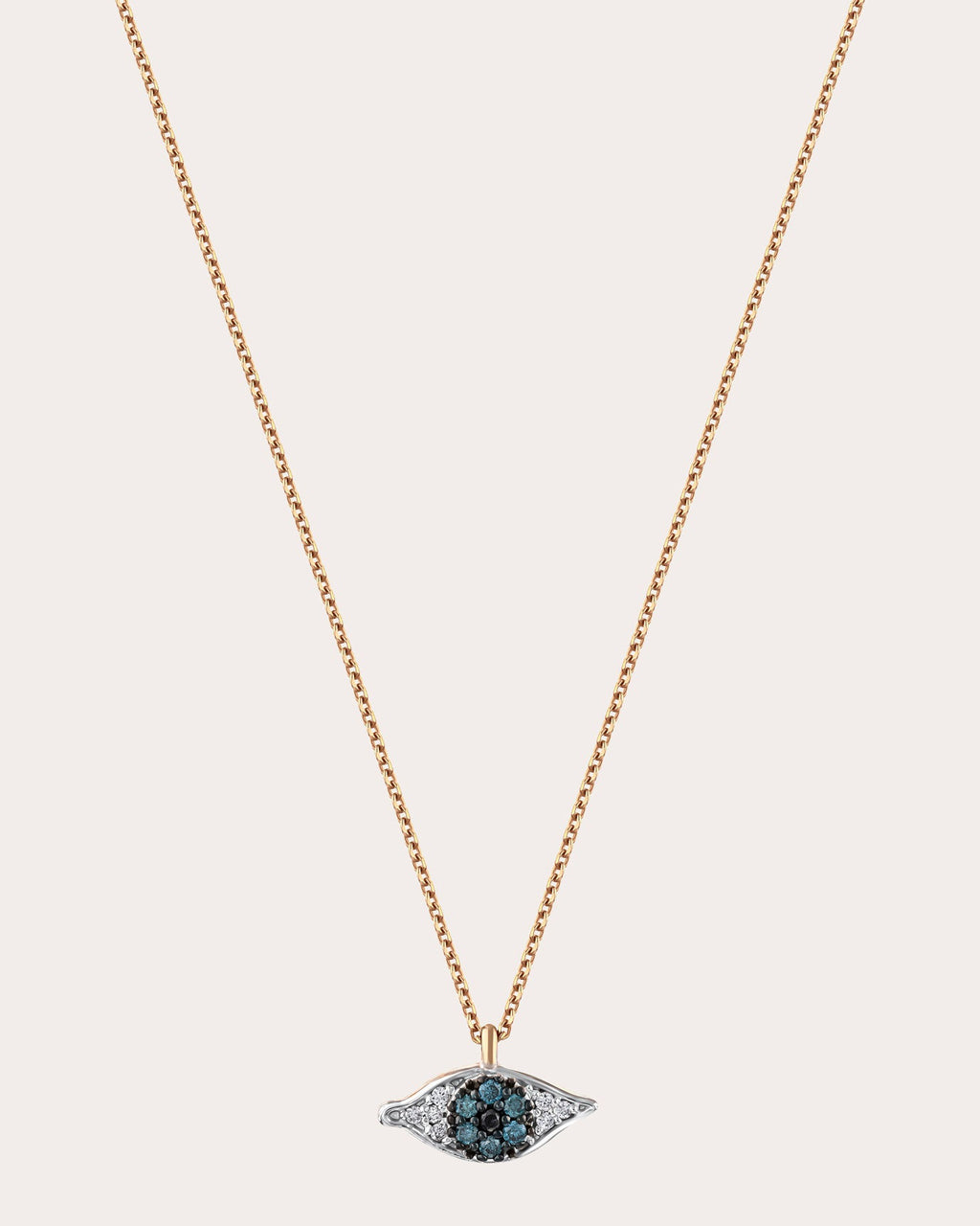 Blue Diamond Eye Light Pendant Necklace
