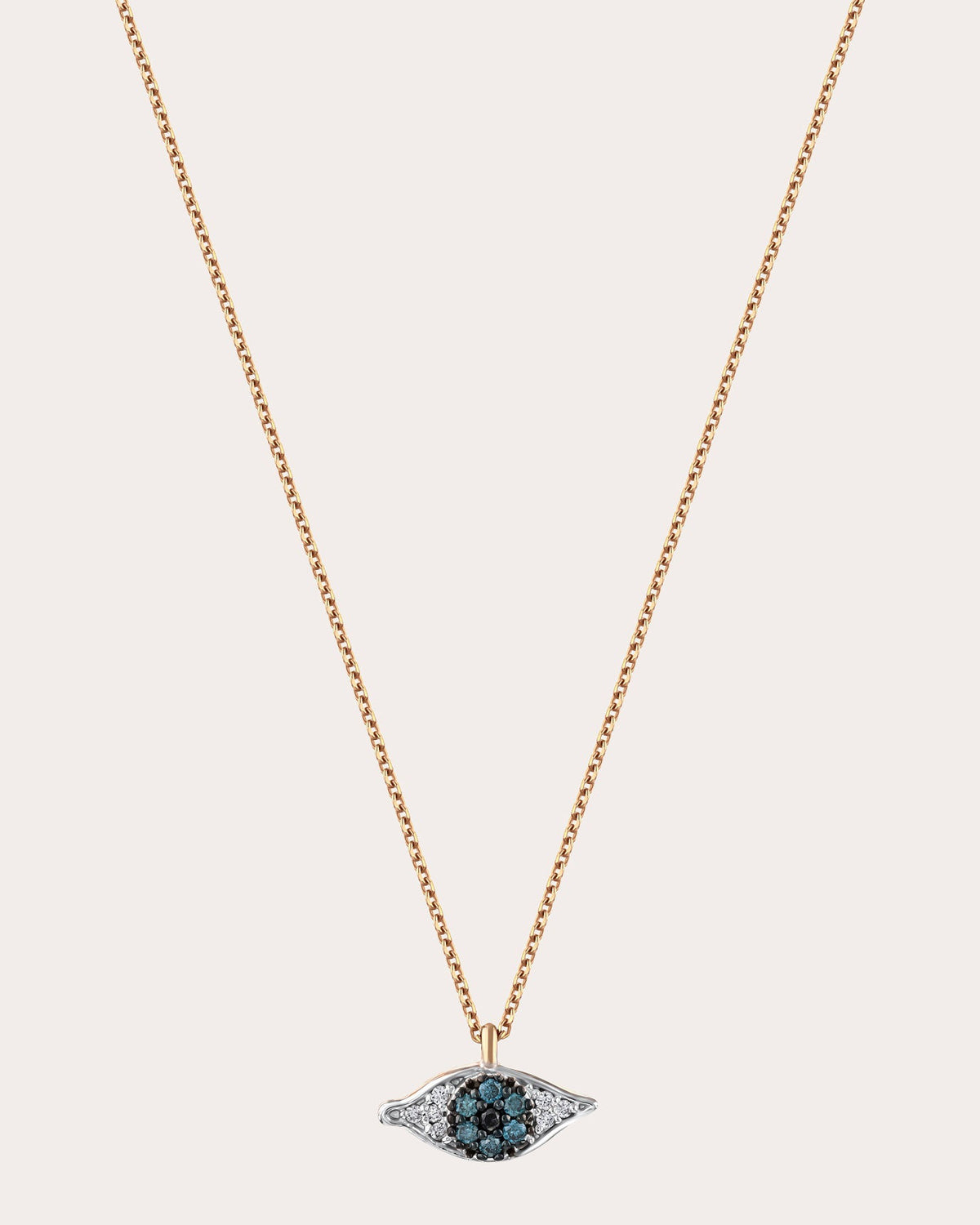 Blue Diamond Eye Light Pendant Necklace