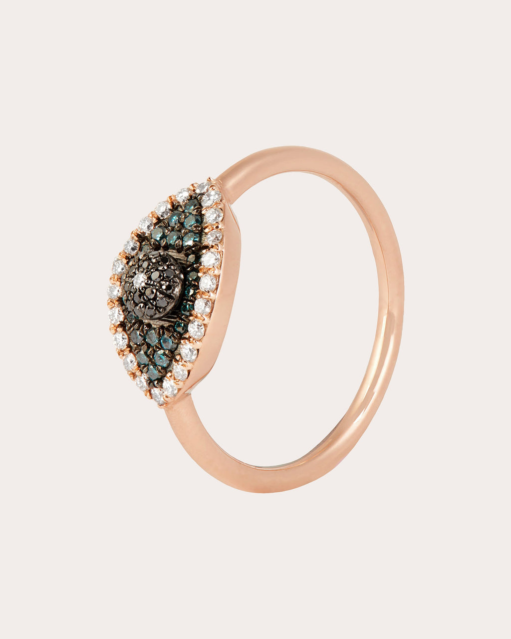 Black & Blue Diamond Eye Light Ring
