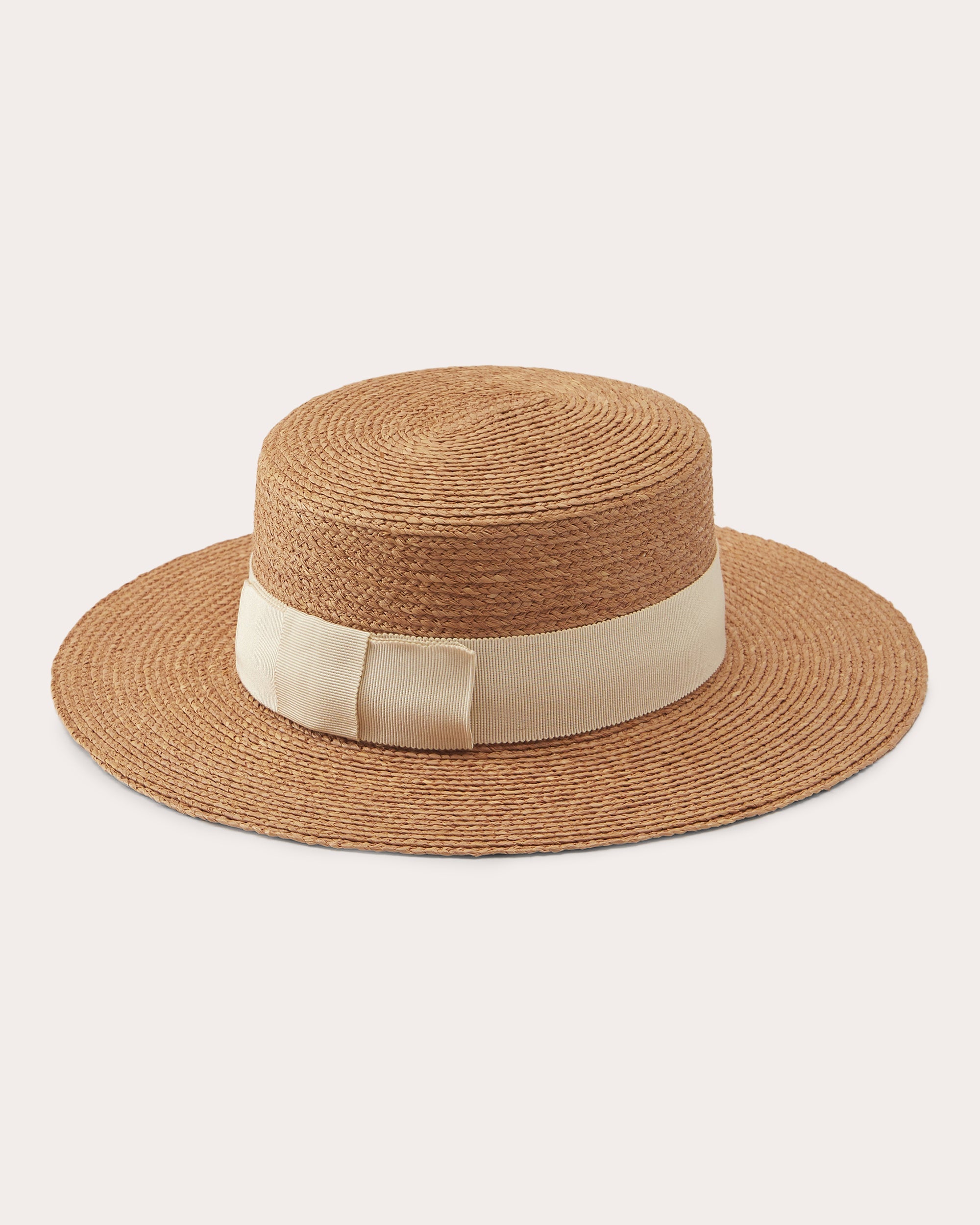 Gracie Grosgrain-Trimmed Raffia Boater