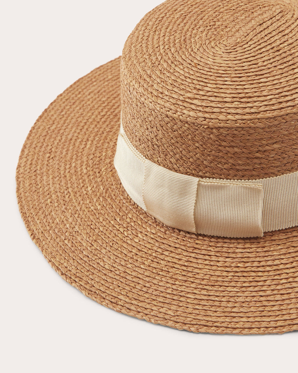 Gracie Grosgrain-Trimmed Raffia Boater
