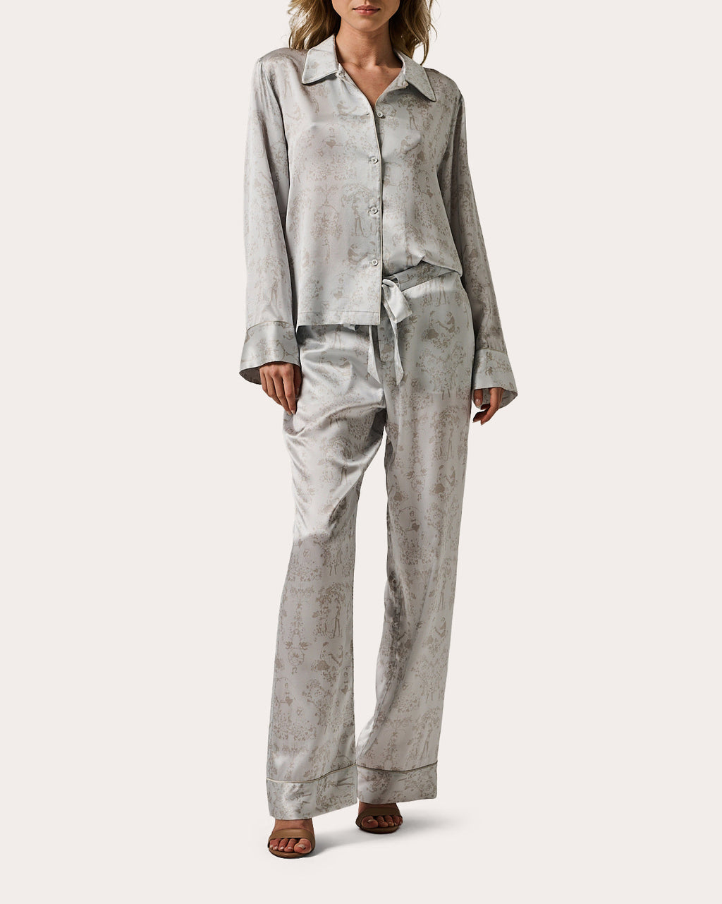 Kiki Toile-Print Silk Lounge Pants