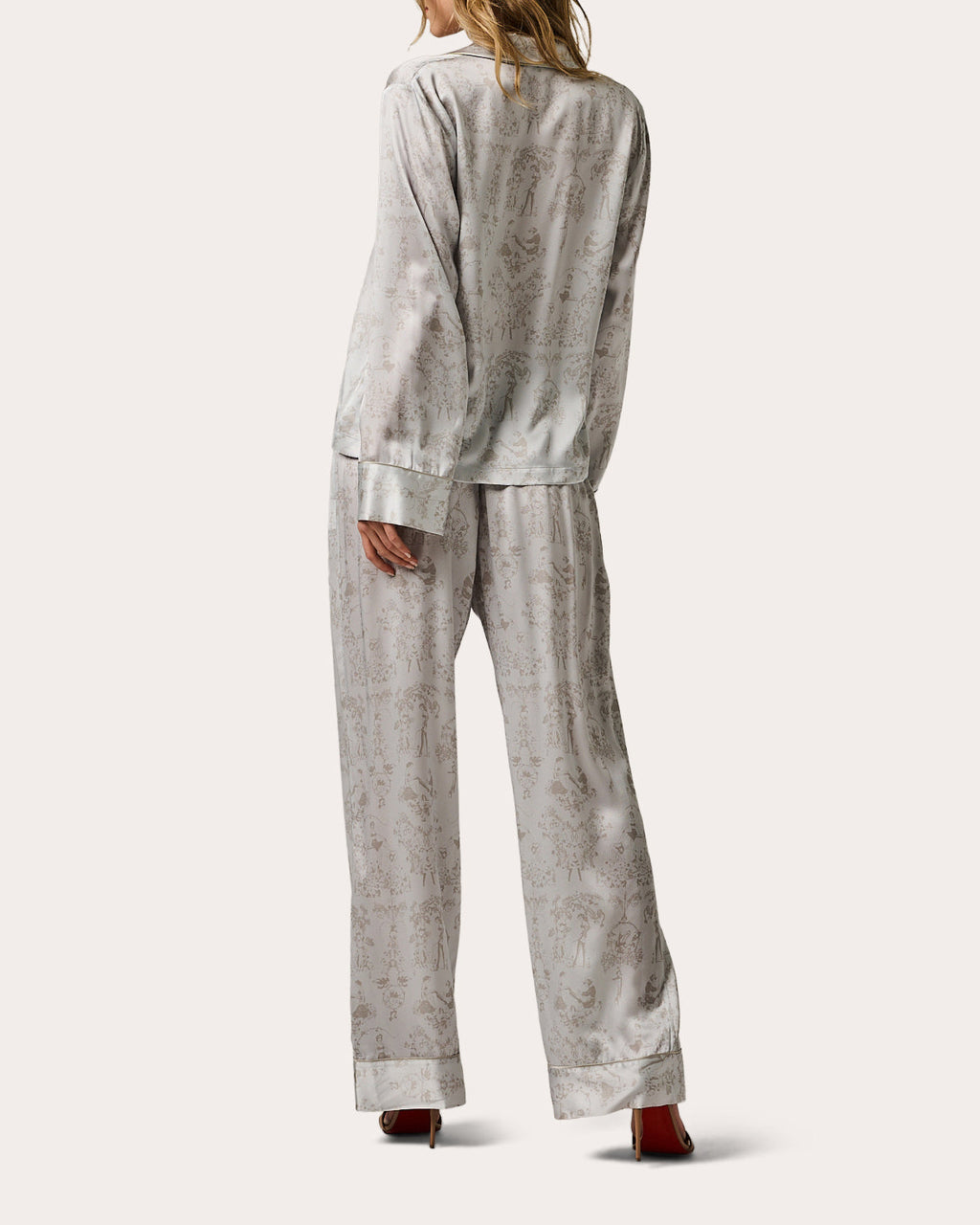 Kiki Toile-Print Silk Lounge Pants
