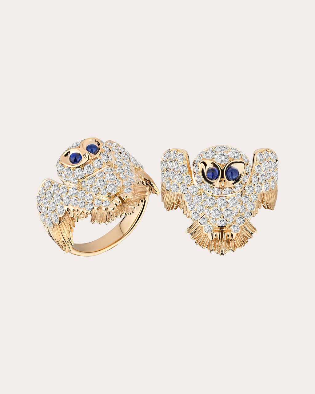 Owl 18K Gold Sapphire Ring