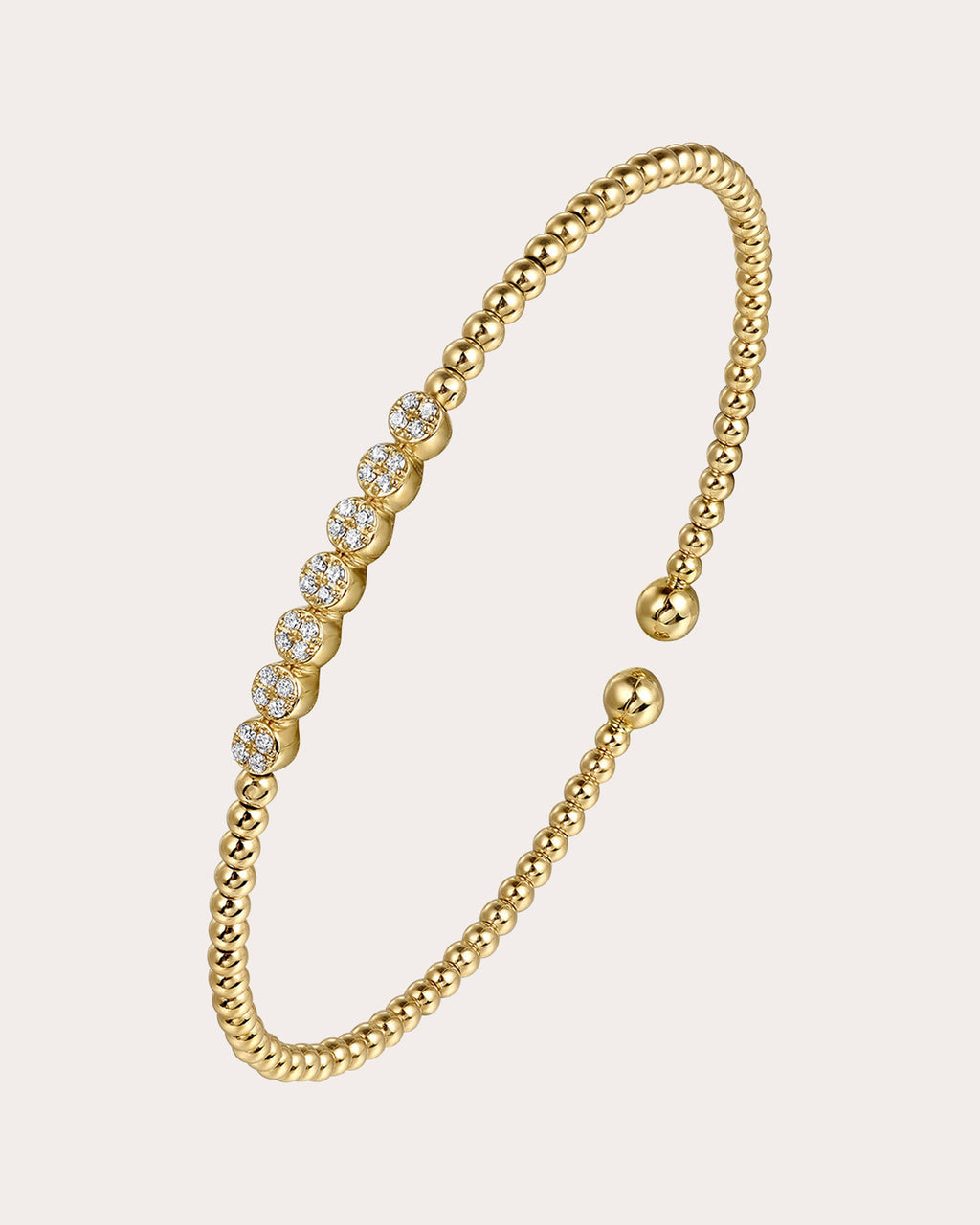 Diamond & 14k Gold Bujukan Beaded Cluster Cuff
