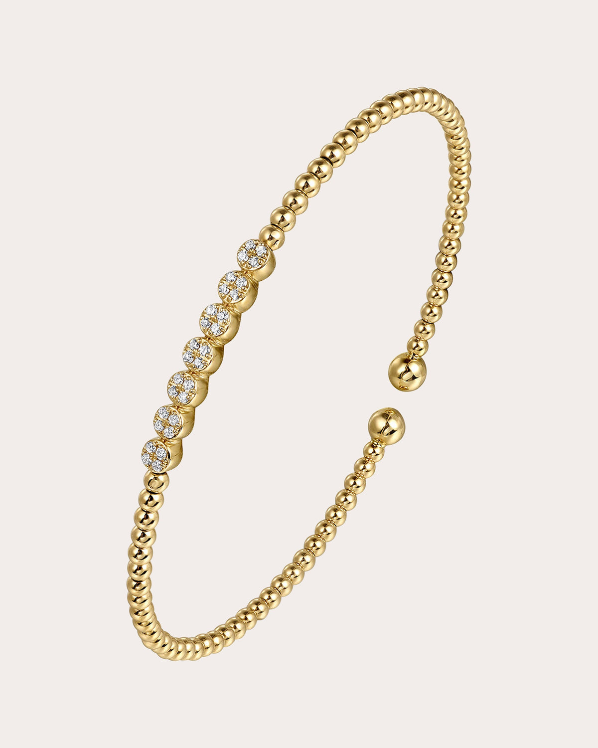 Diamond & 14k Gold Bujukan Beaded Cluster Cuff