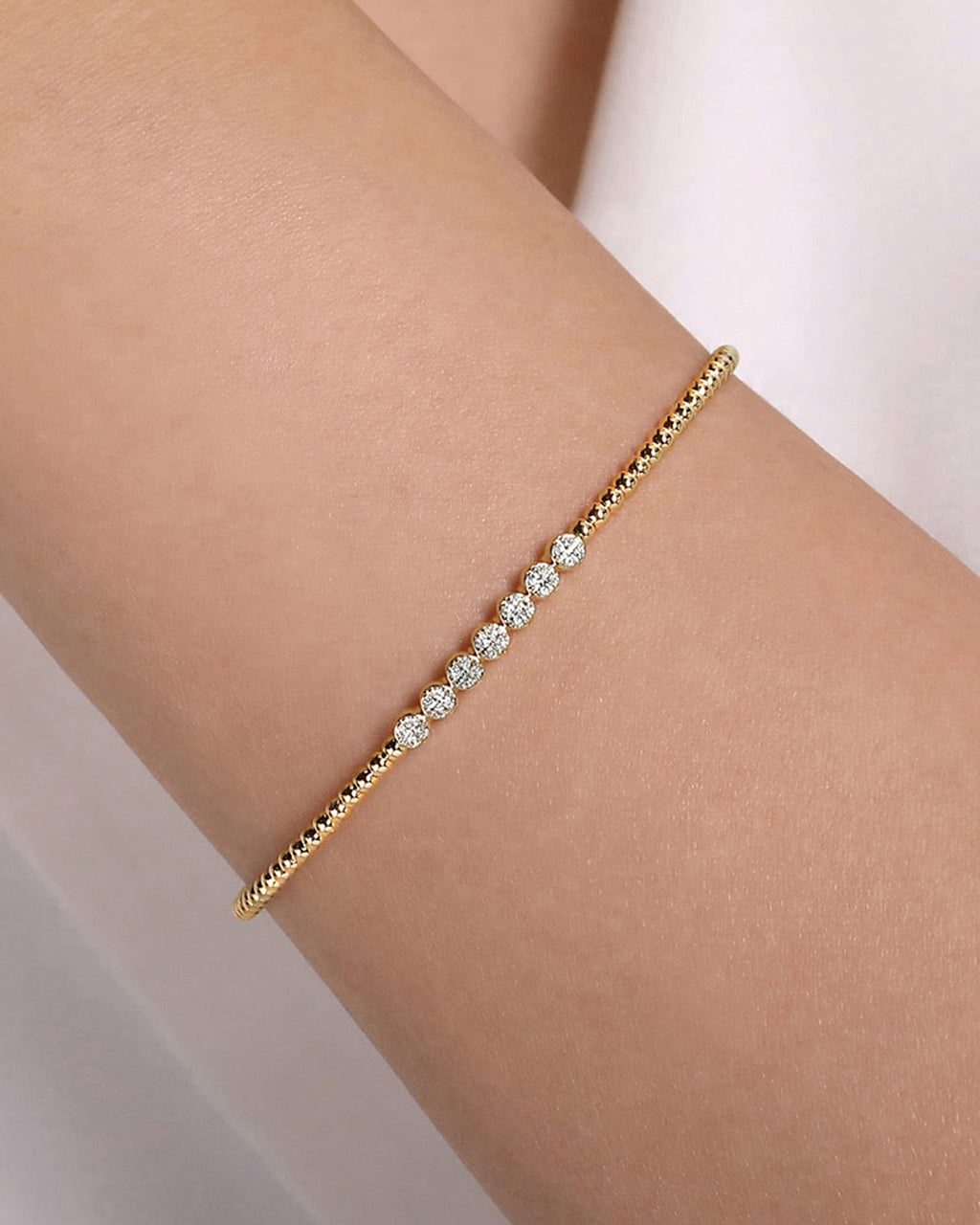 Diamond & 14k Gold Bujukan Beaded Cluster Cuff