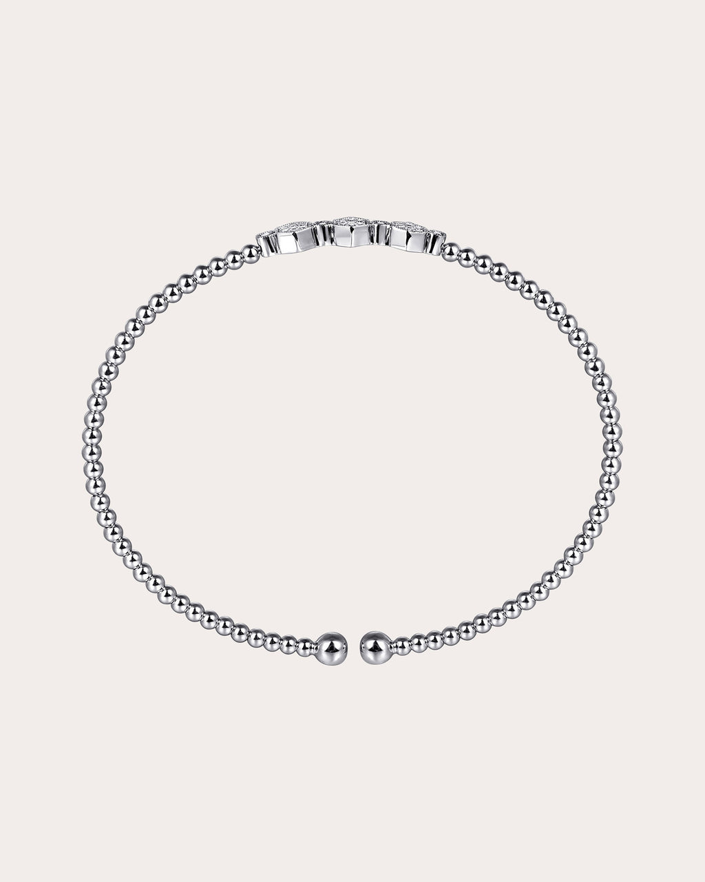 Diamond & 14k White Gold Bujukan Hexagon Cuff