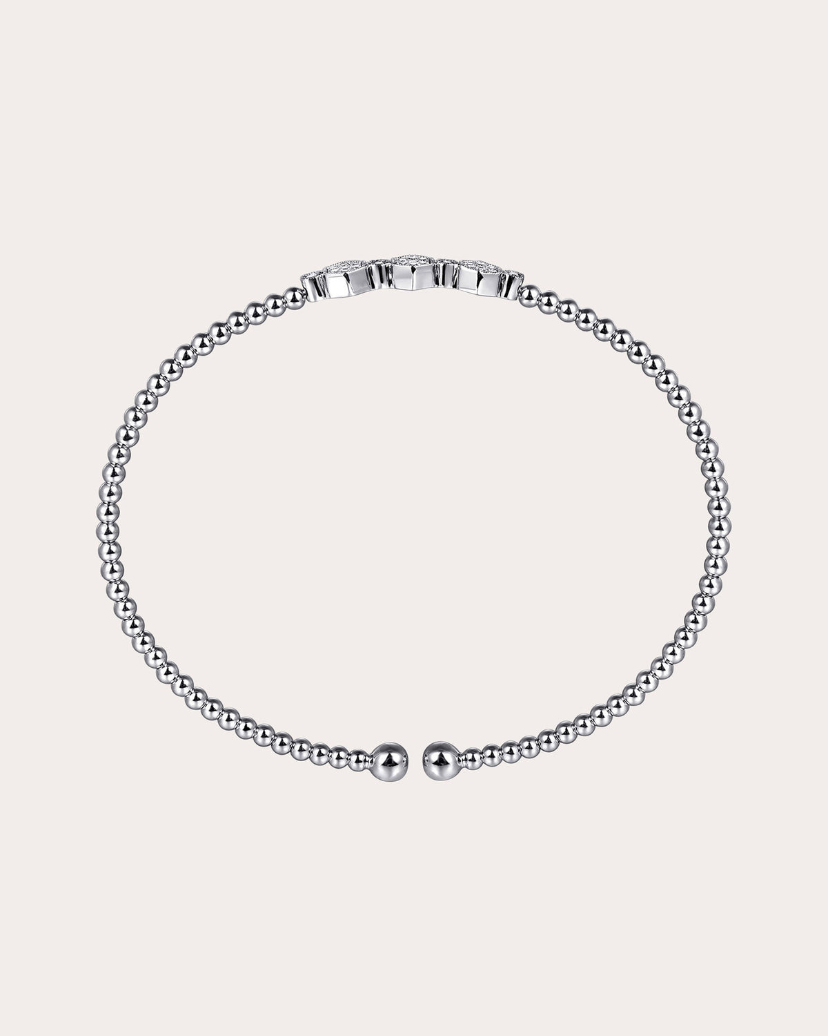 Diamond & 14k White Gold Bujukan Hexagon Cuff
