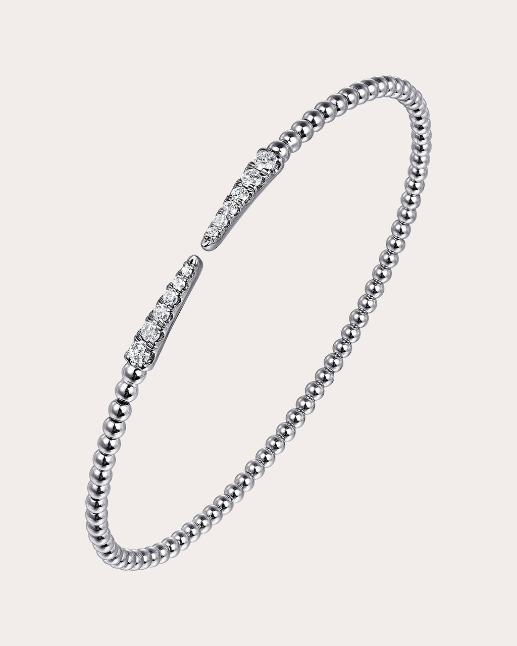 Diamond & 14k White Gold Bujukan Spikes Cuff