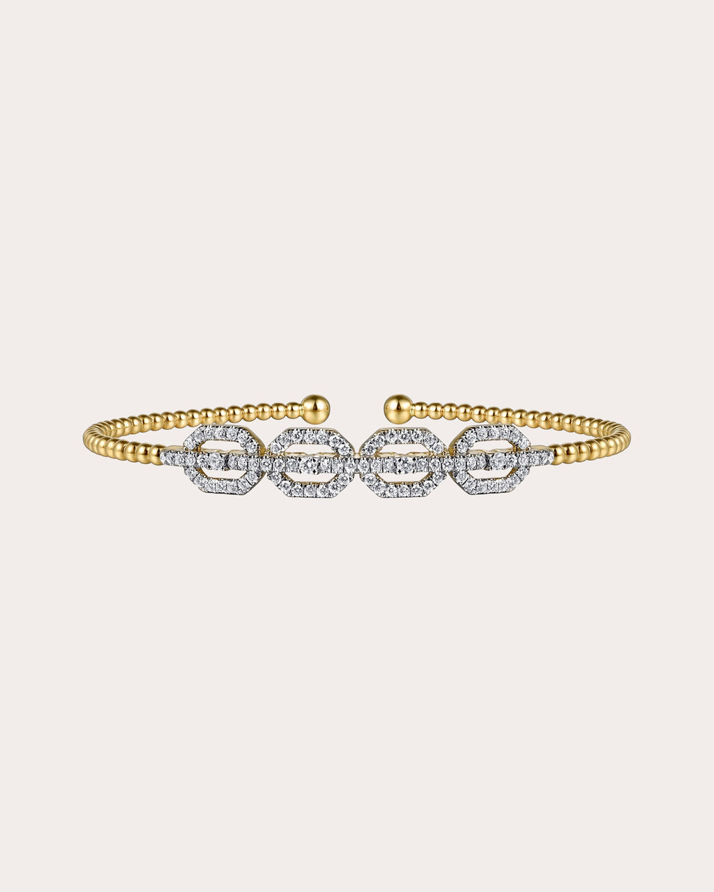 Diamond & 14k Gold Bujukan Pavé Links Cuff