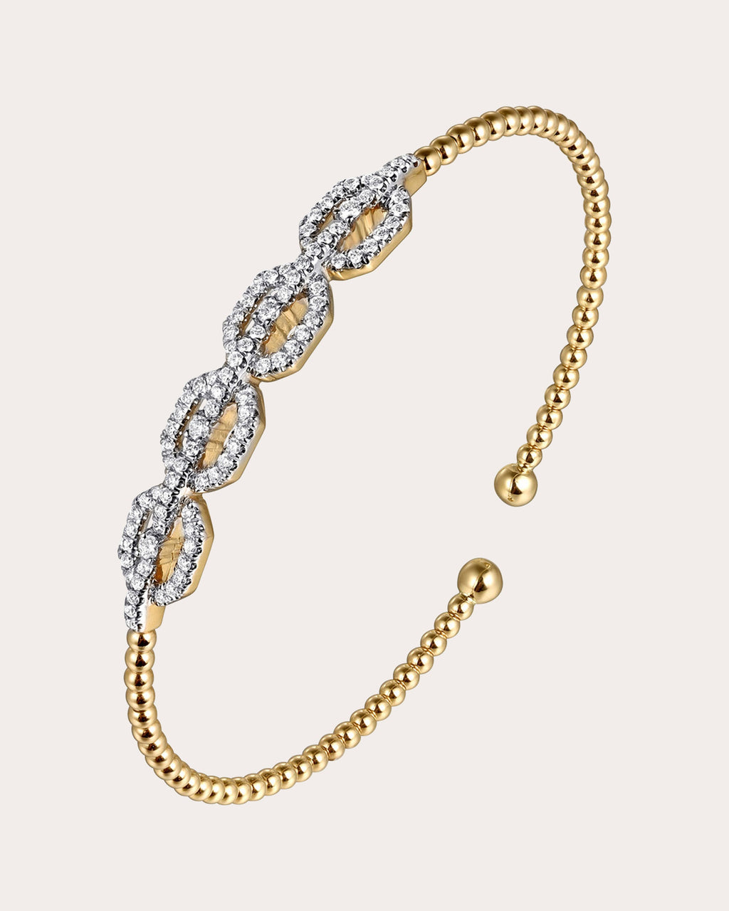 Diamond & 14k Gold Bujukan Pavé Links Cuff