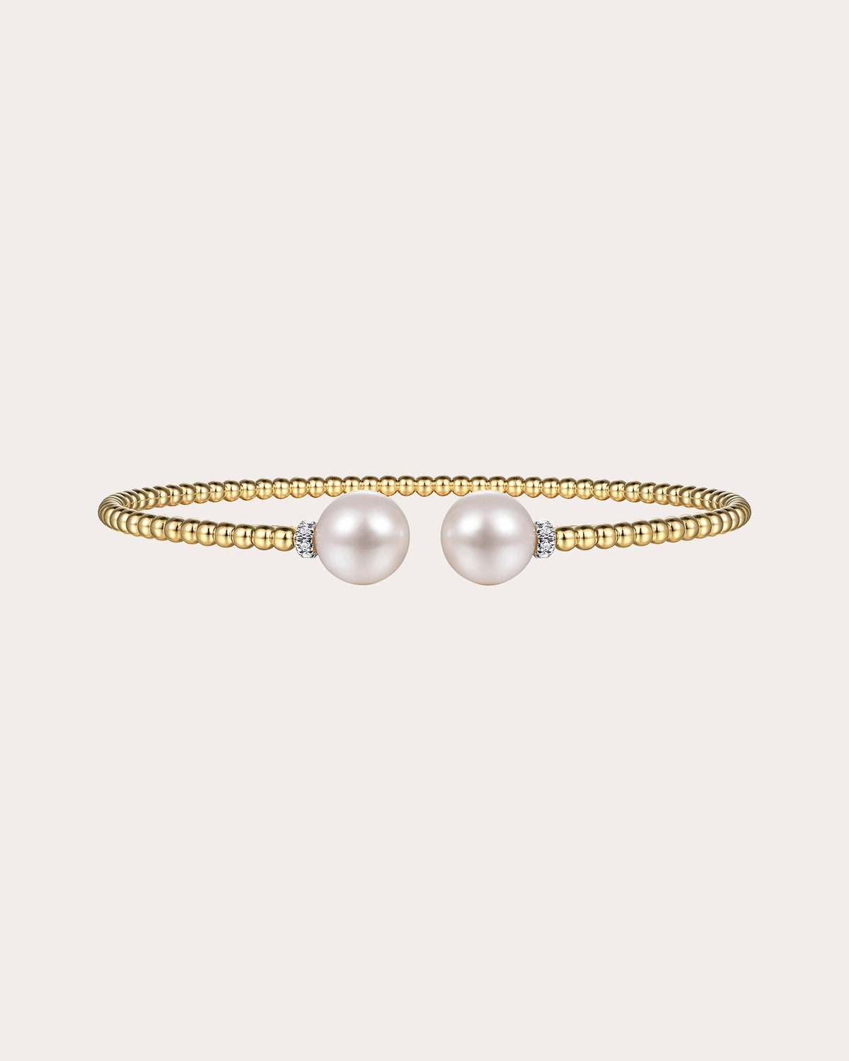 Pearl & Diamond 14k Gold Bujukan Split Cuff