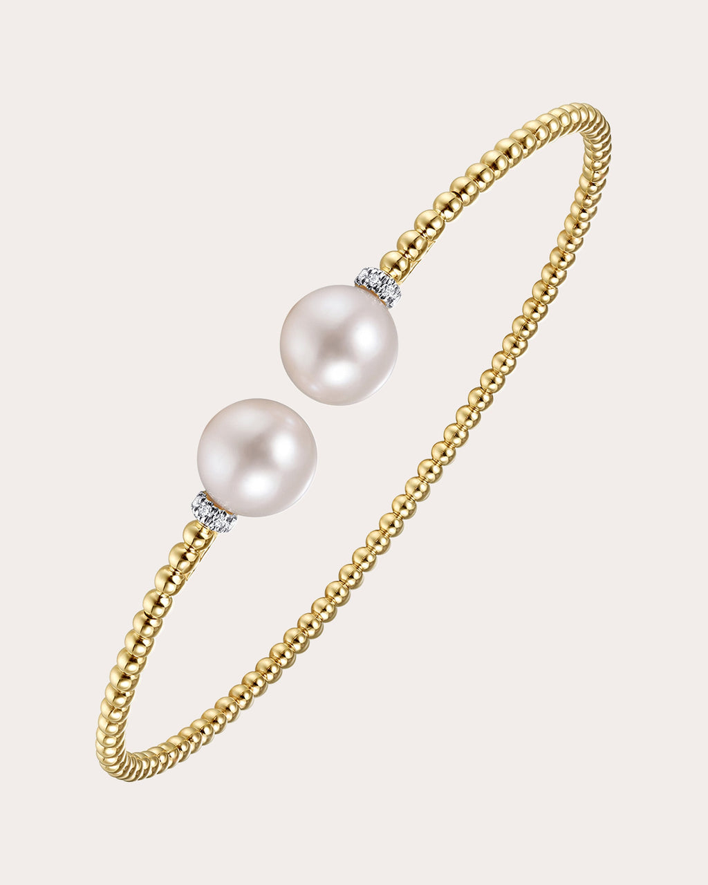 Pearl & Diamond 14k Gold Bujukan Split Cuff