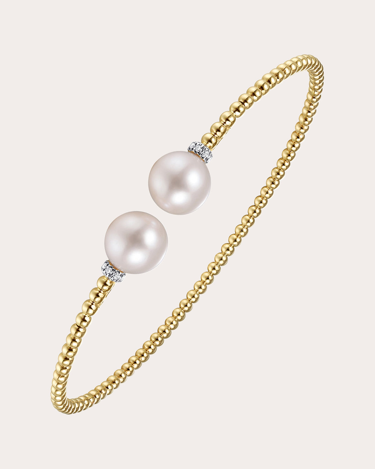 Pearl & Diamond 14k Gold Bujukan Split Cuff