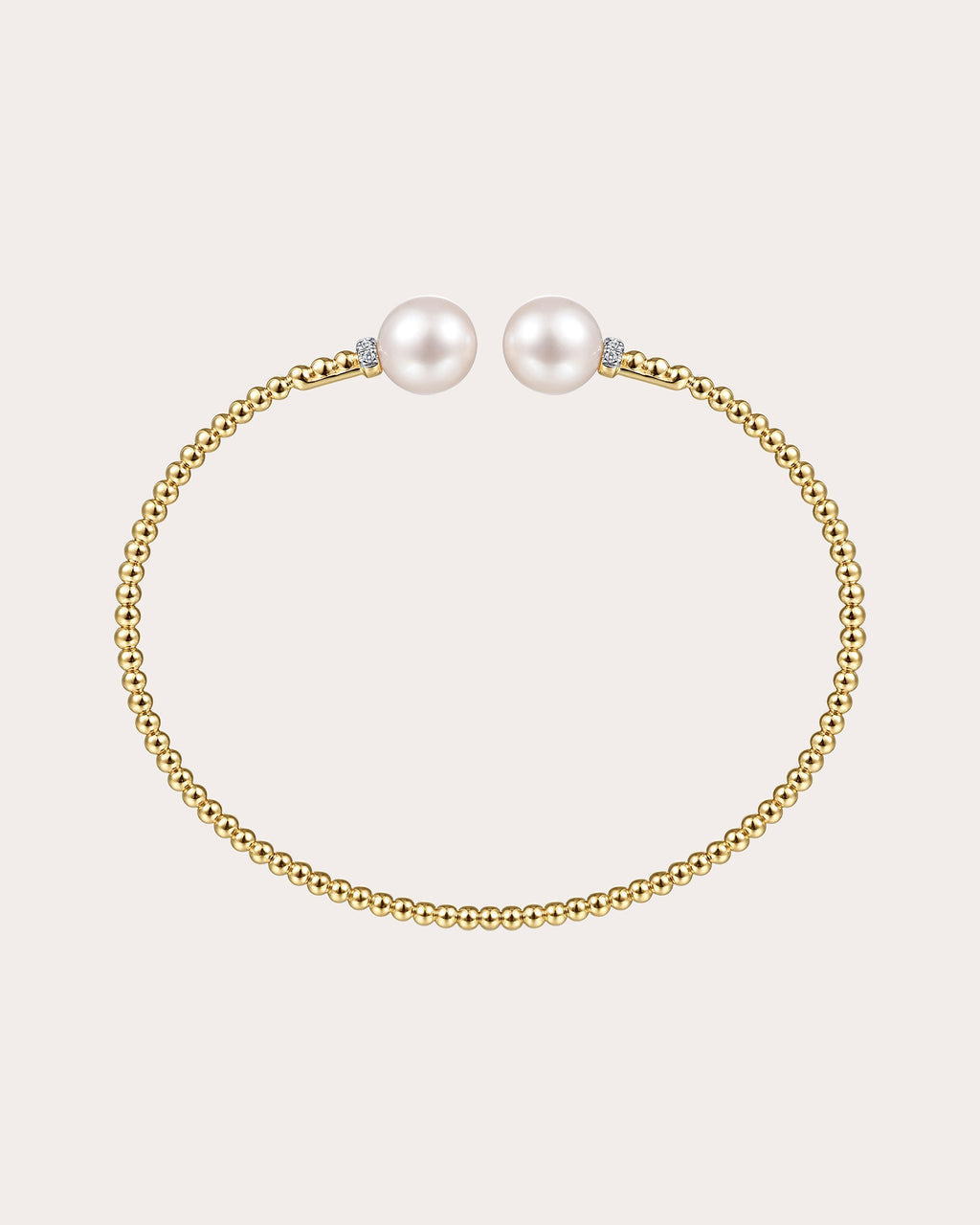 Pearl & Diamond 14k Gold Bujukan Split Cuff