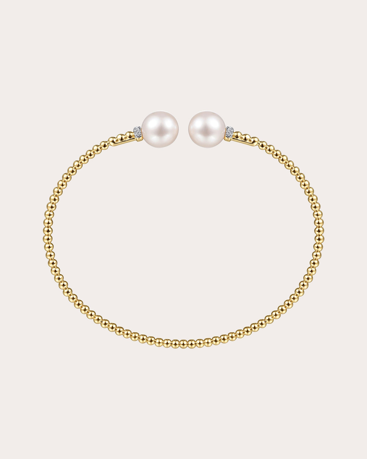 Pearl & Diamond 14k Gold Bujukan Split Cuff