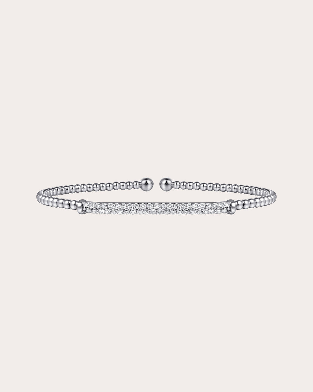 Diamond & 14k White Gold Bujukan Bar Cuff
