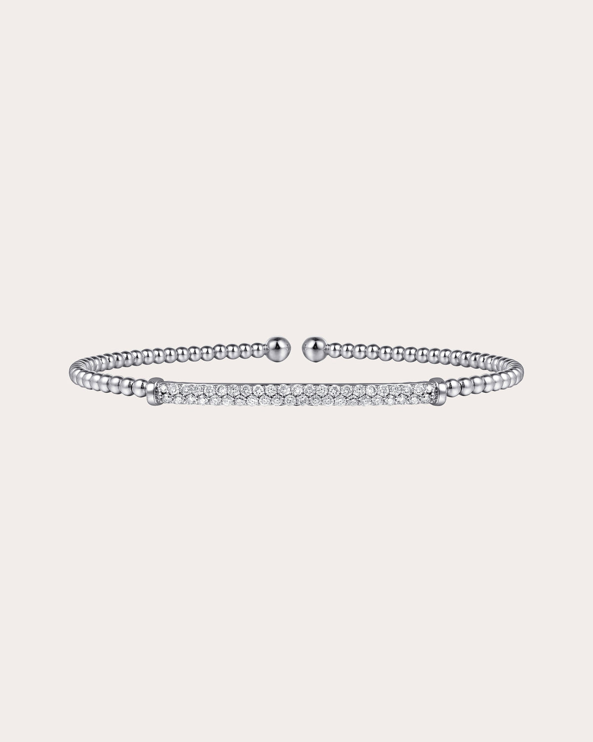 Diamond & 14k White Gold Bujukan Bar Cuff