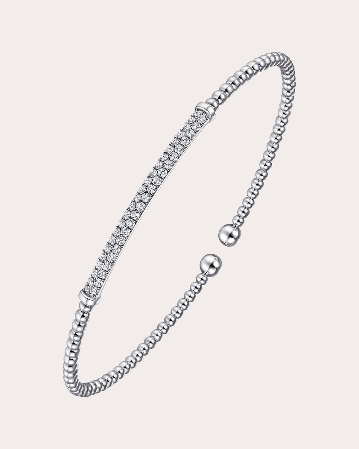 Diamond & 14k White Gold Bujukan Bar Cuff