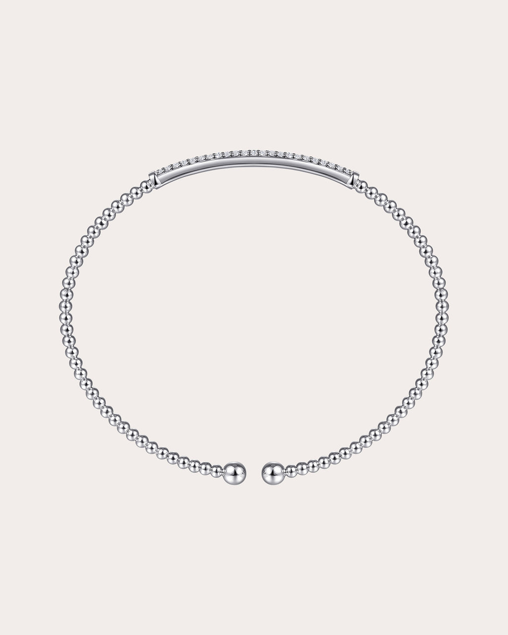 Diamond & 14k White Gold Bujukan Bar Cuff