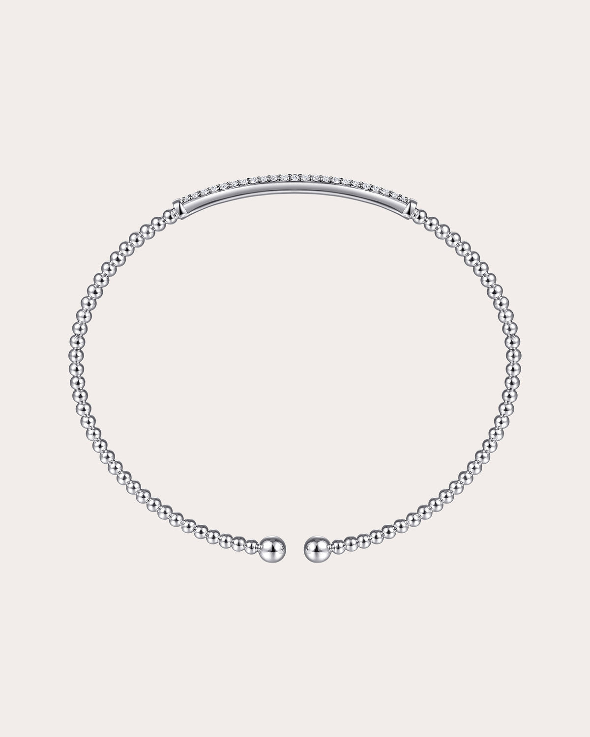Diamond & 14k White Gold Bujukan Bar Cuff