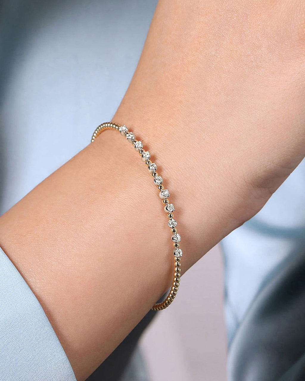 Diamond & 14k Gold Two-Tone Bujukan Split Cuff