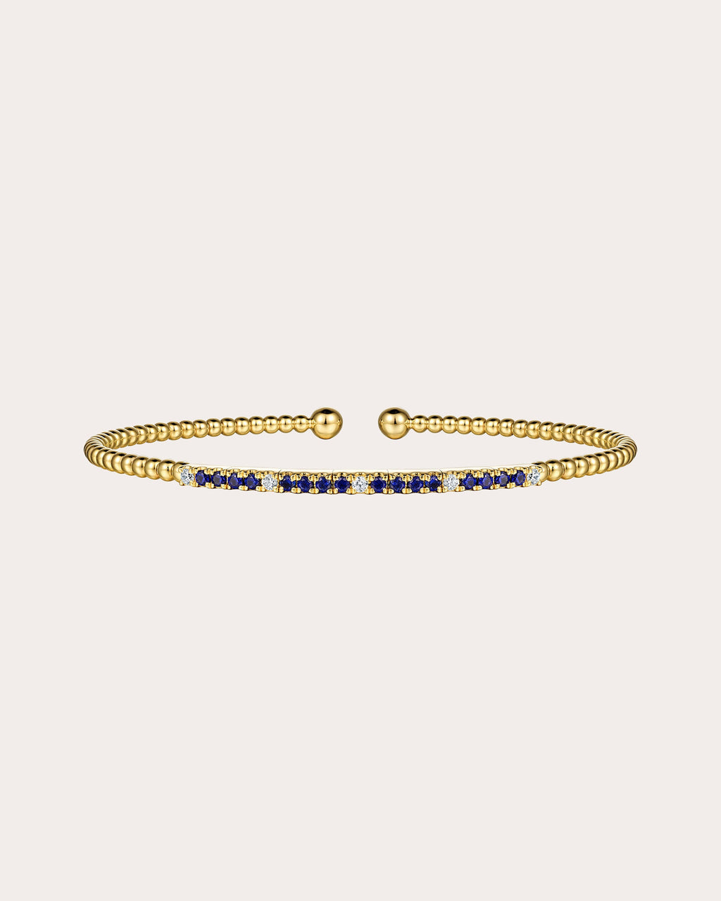 Sapphire & Diamond 14k Gold Bujukan Split Cuff