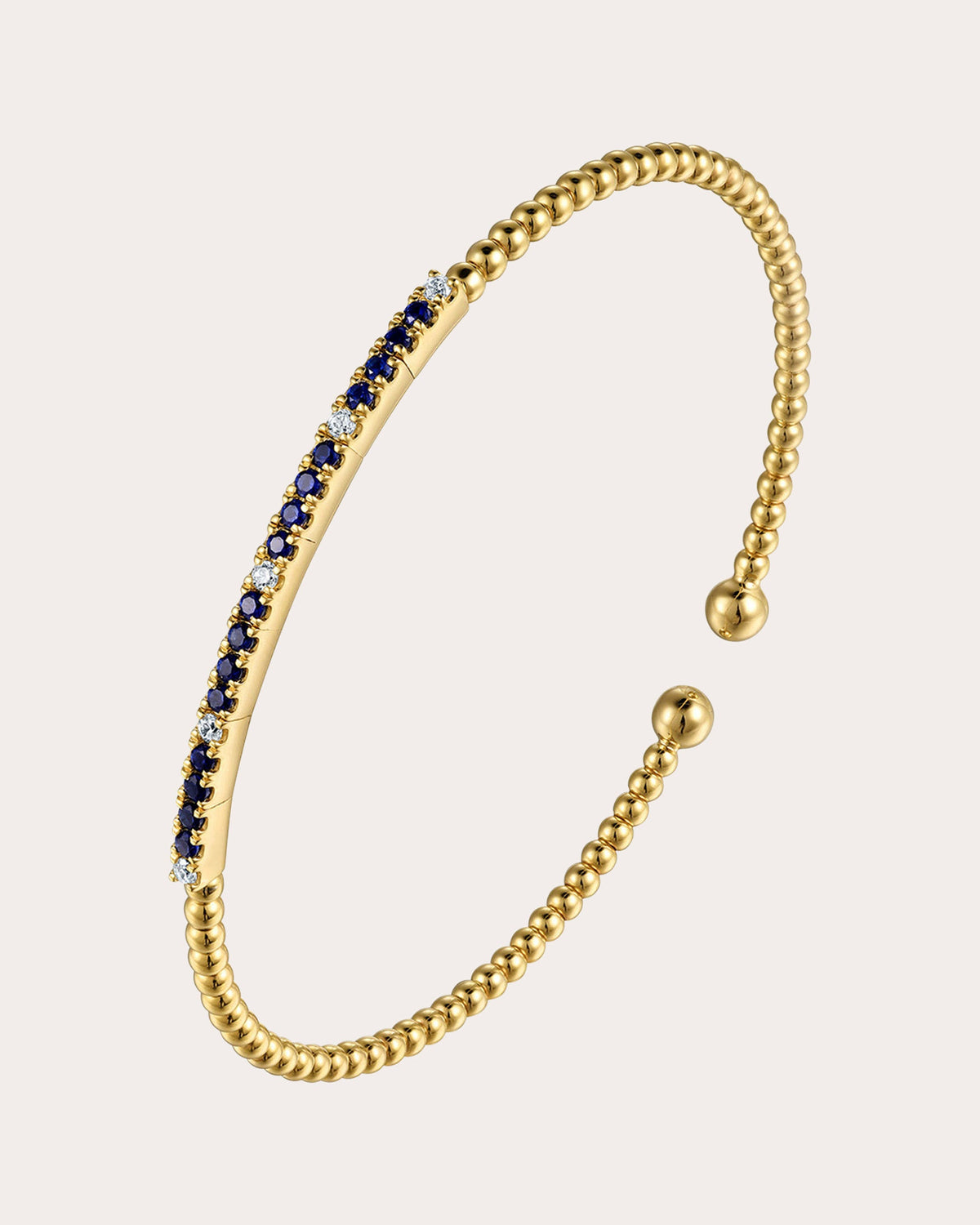 Sapphire & Diamond 14k Gold Bujukan Split Cuff