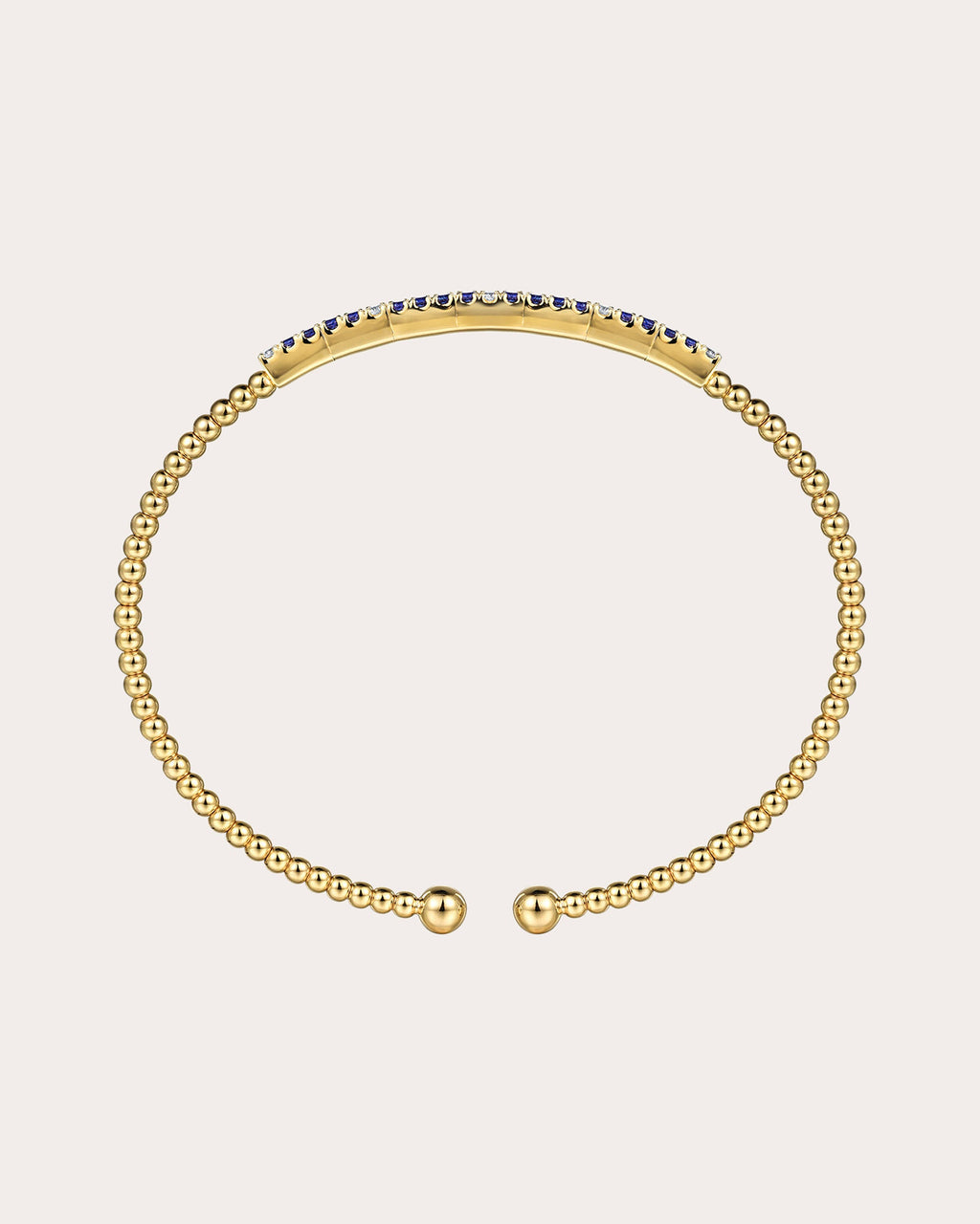 Sapphire & Diamond 14k Gold Bujukan Split Cuff