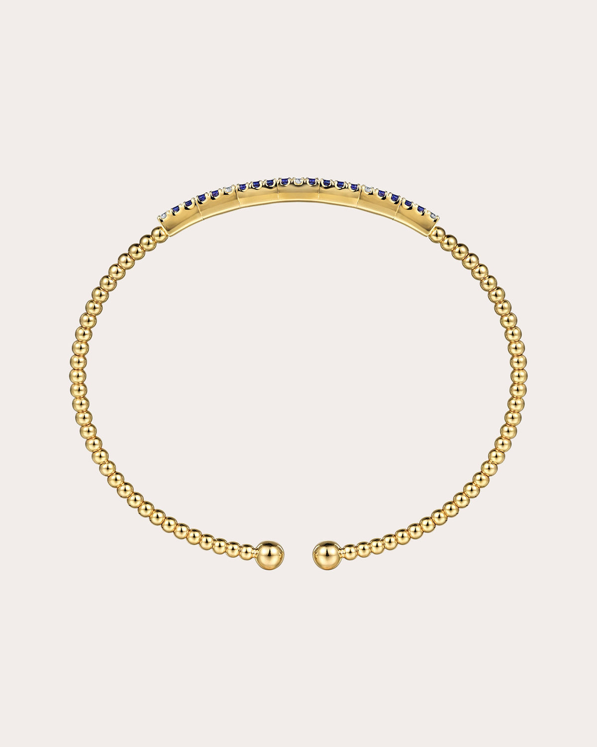Sapphire & Diamond 14k Gold Bujukan Split Cuff