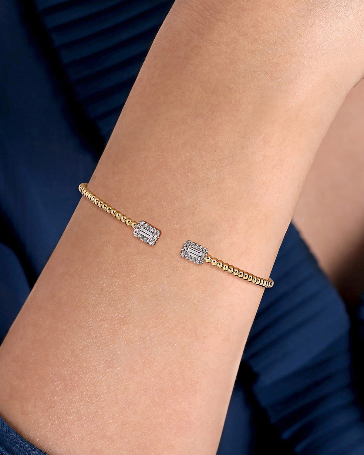 Diamond & 14k Gold Bujukan Baguette Cuff
