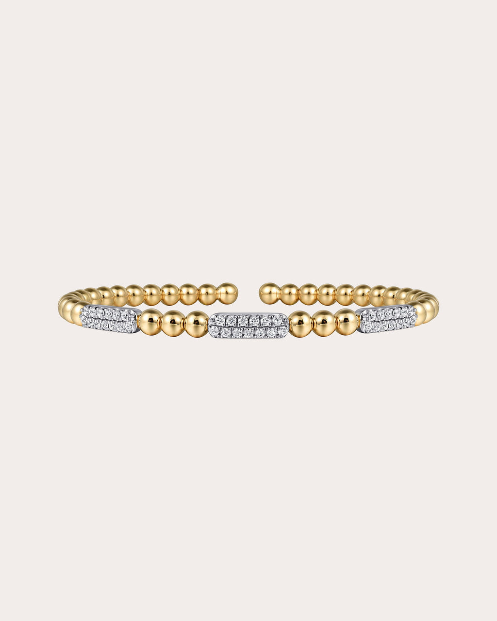 Diamond & 14k Gold Bujukan Three Station Cuff