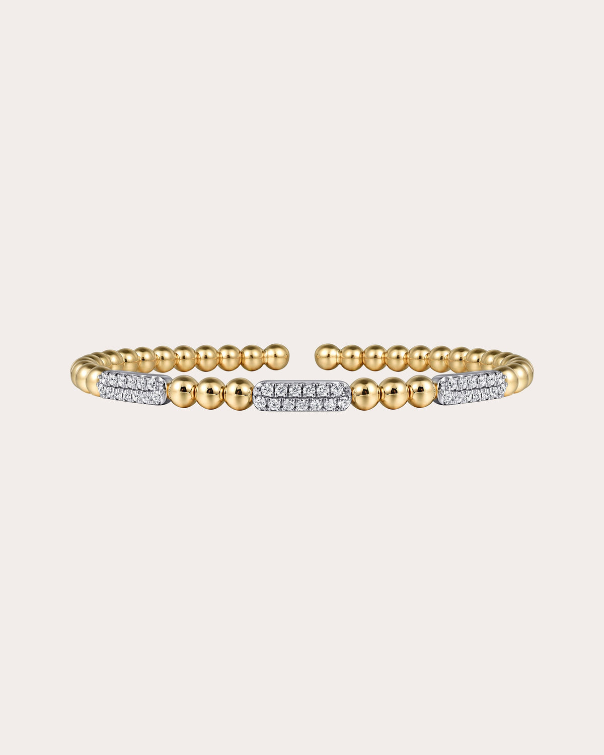 Diamond & 14k Gold Bujukan Three Station Cuff