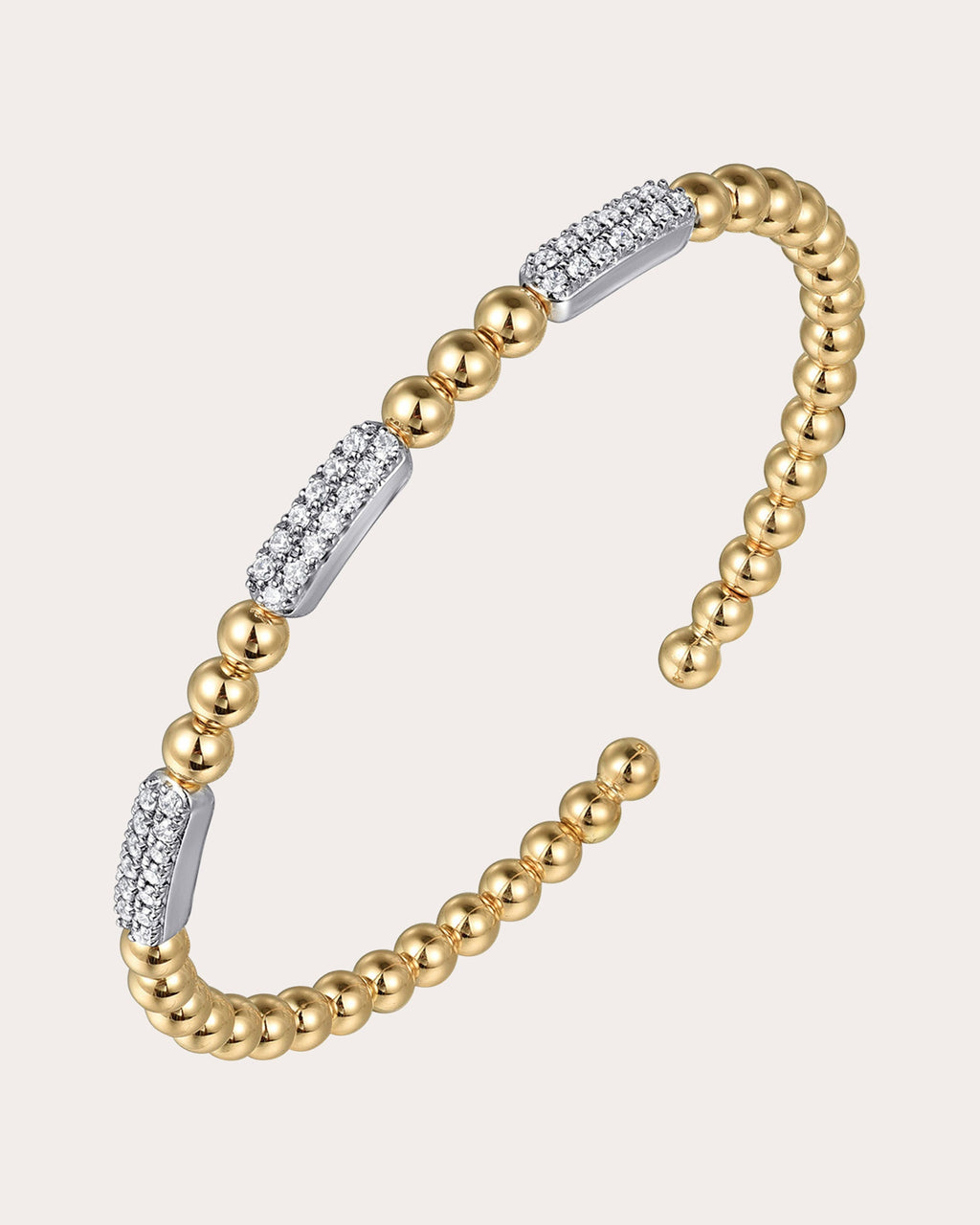 Diamond & 14k Gold Bujukan Three Station Cuff