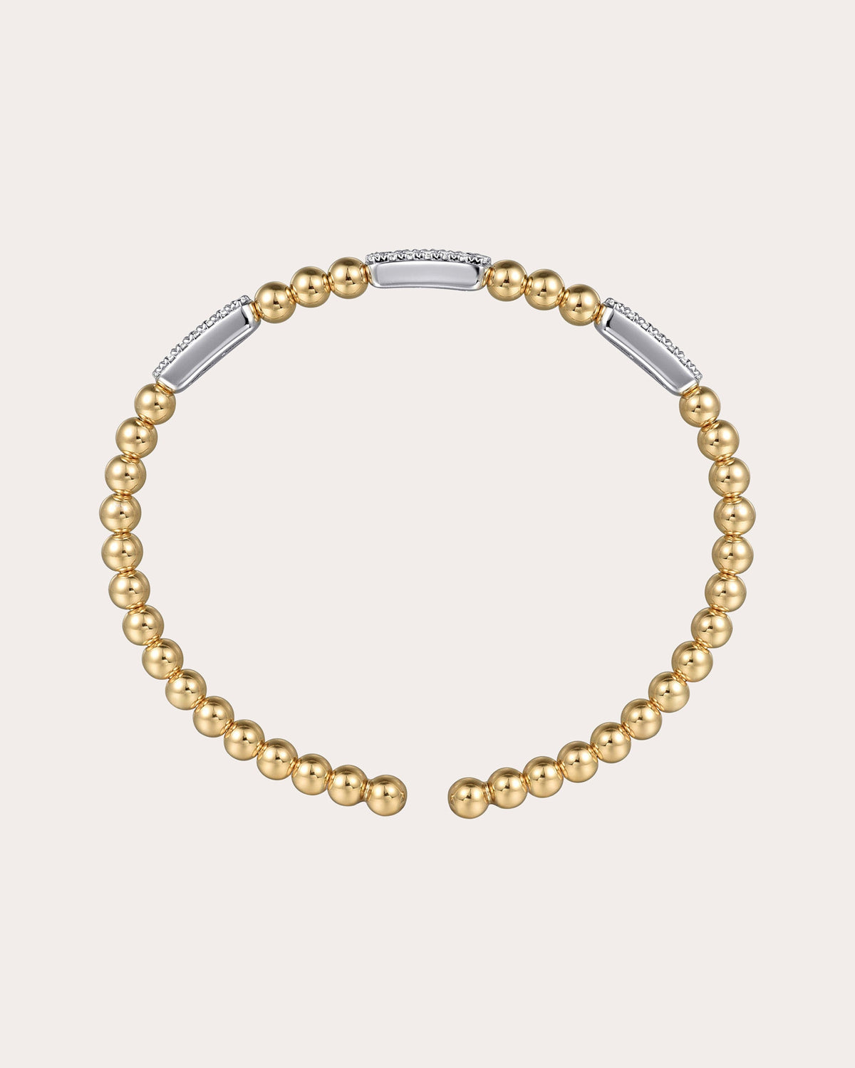 Diamond & 14k Gold Bujukan Three Station Cuff