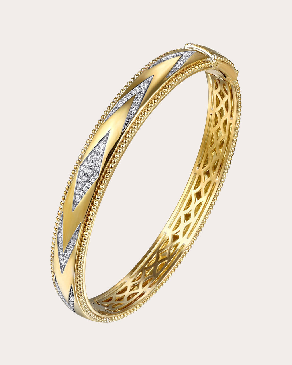 Diamond & 14k Gold Bujukan Chevron Bangle