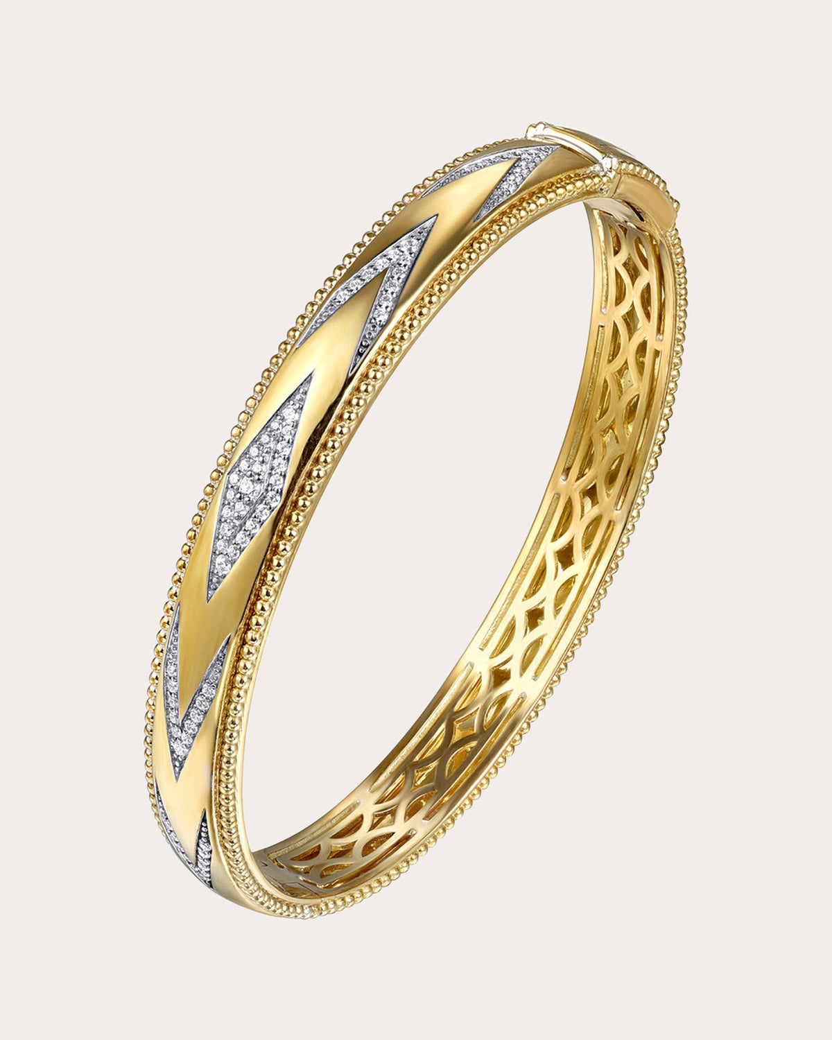 Diamond & 14k Gold Bujukan Chevron Bangle