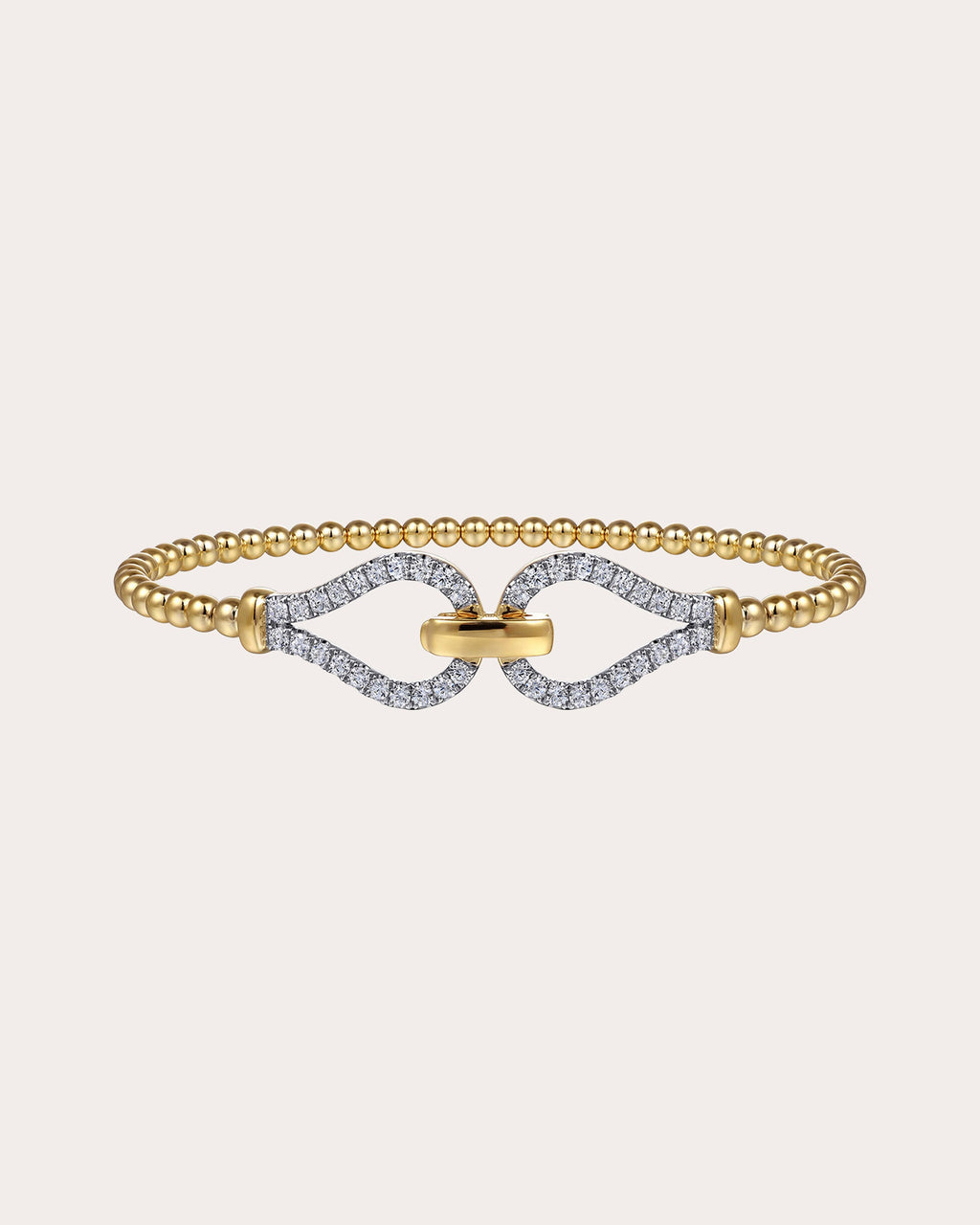 Diamond & 14k Gold Bujukan Stirrup Bangle