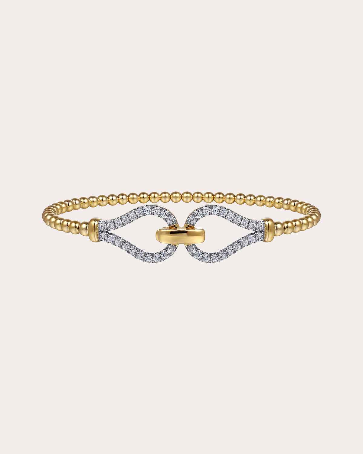 Diamond & 14k Gold Bujukan Stirrup Bangle