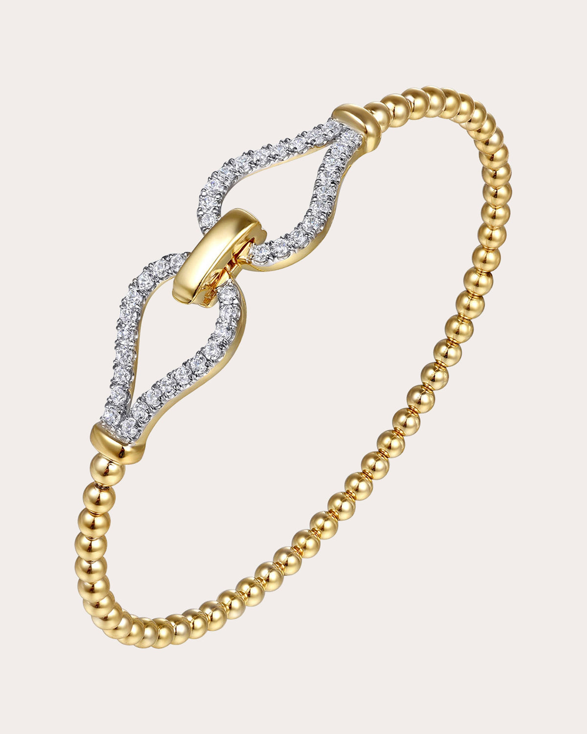 Diamond & 14k Gold Bujukan Stirrup Bangle