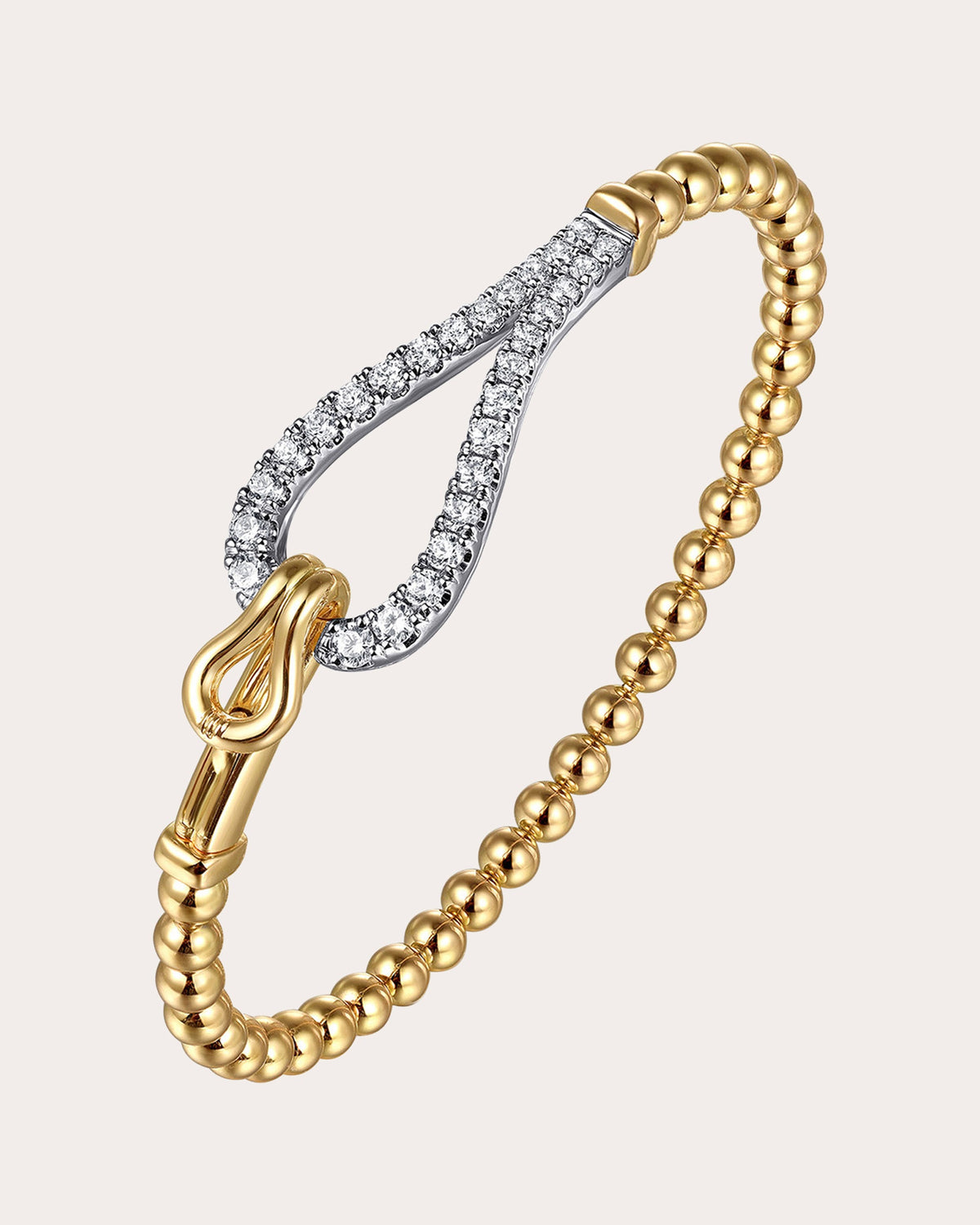 Diamond & Two-Tone Bujukan Stirrup Bangle