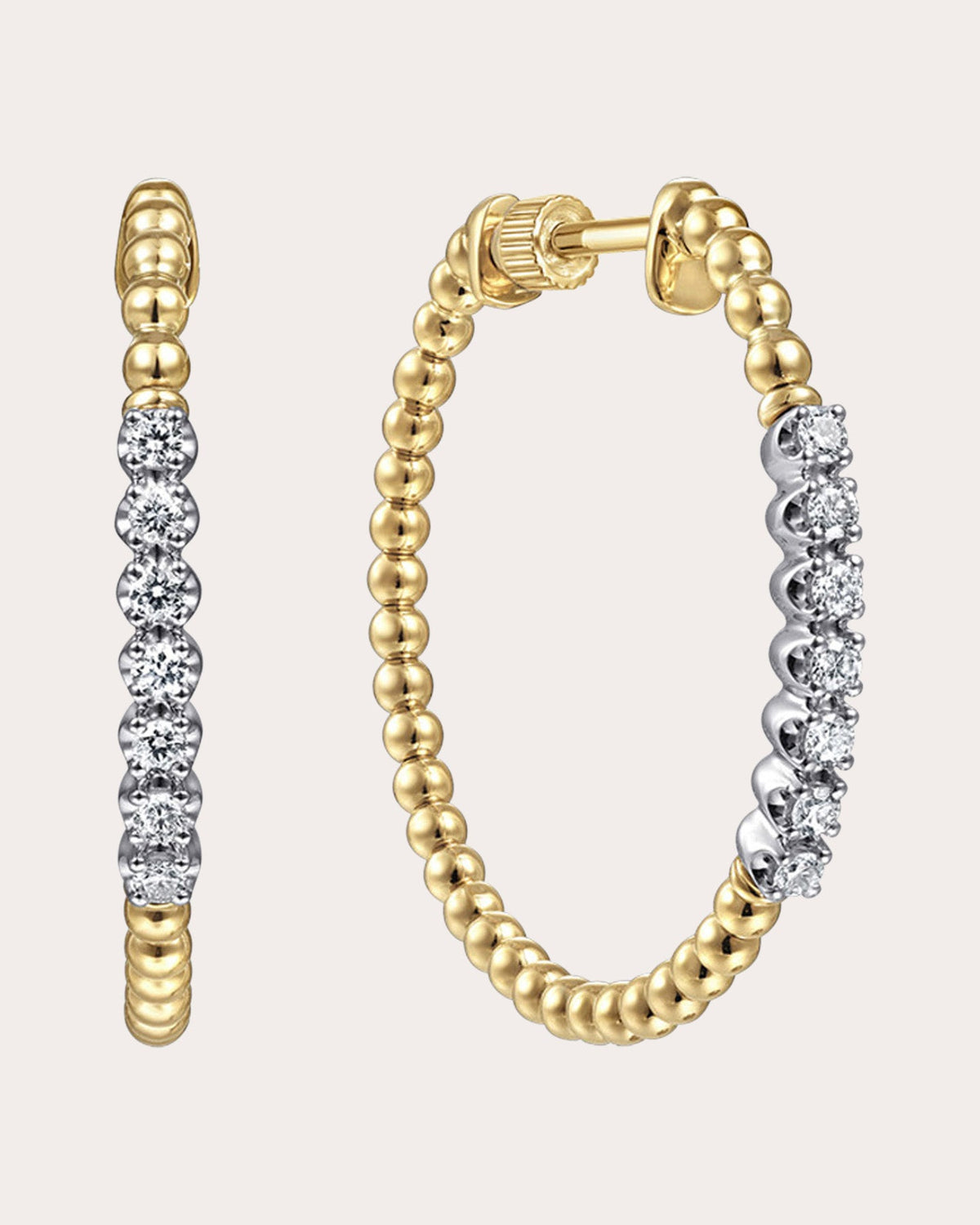 Diamond & 14k Gold Bujukan Classic Hoop Earrings