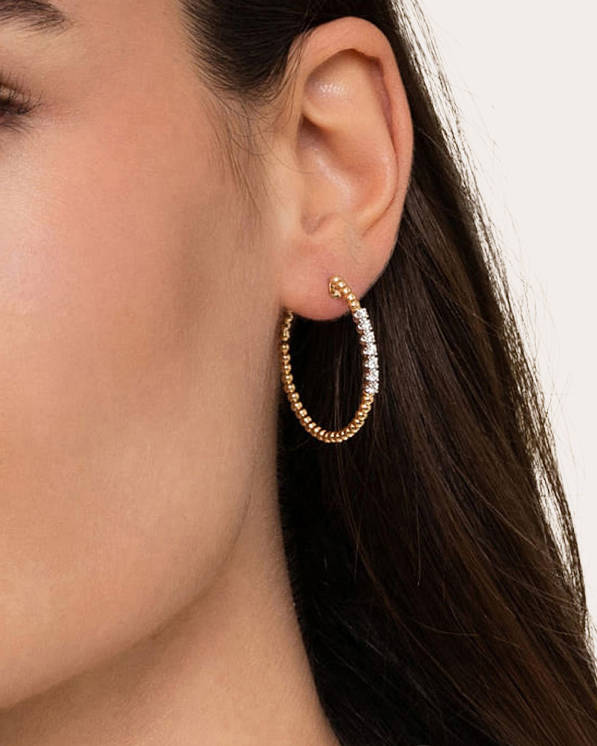 Diamond & 14k Gold Bujukan Classic Hoop Earrings