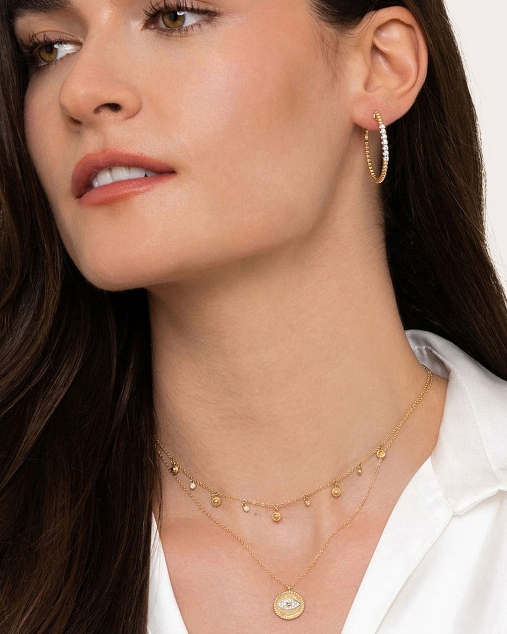 Diamond & 14k Gold Bujukan Classic Hoop Earrings