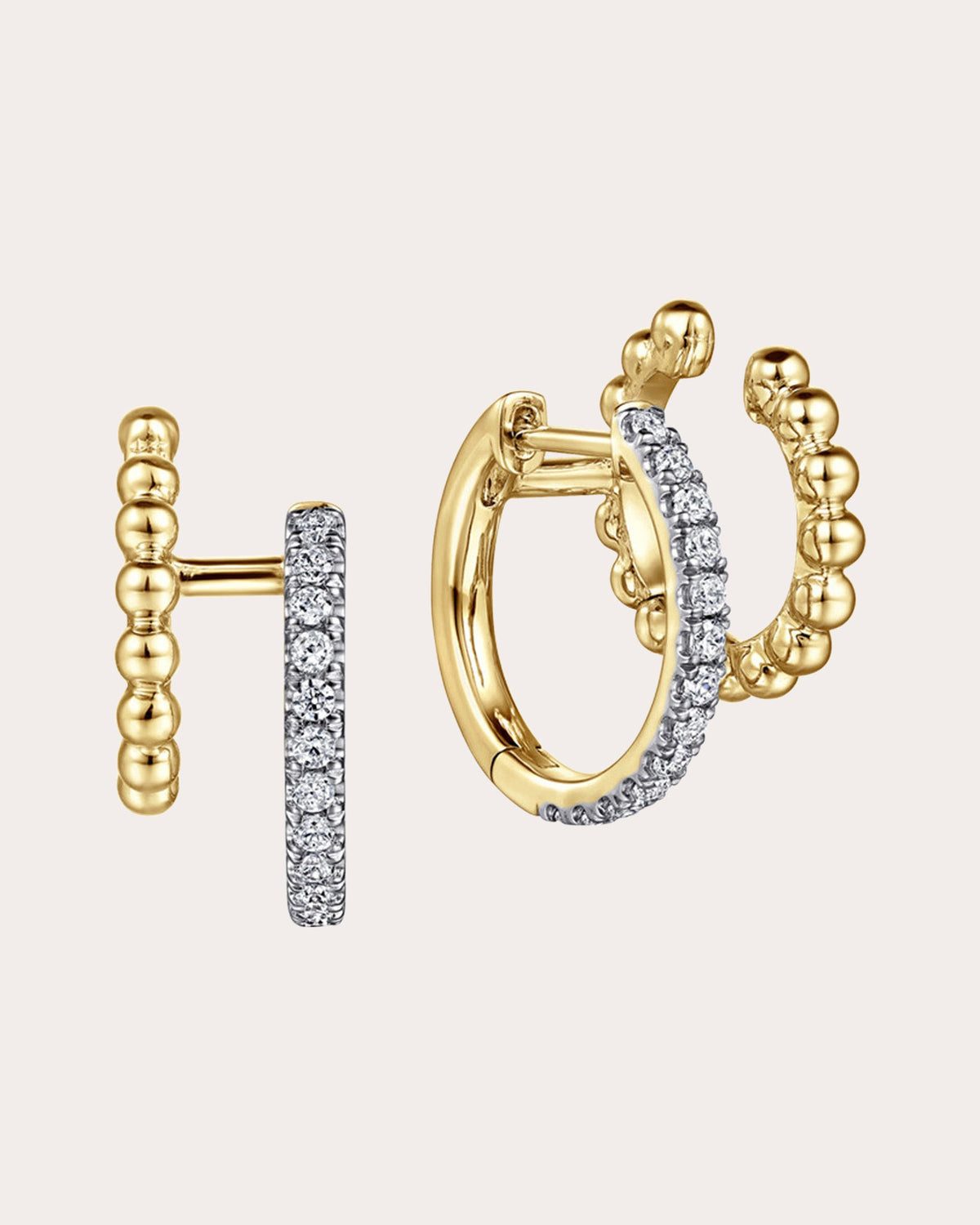 Diamond & 14k Gold Bujukan Cuff Huggie Earrings